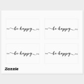 Sticker Rectangulaire Soyez heureux Script manuscrit (Feuille)