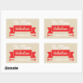 Sticker Rectangulaire Soyez la mienne Valentine (Feuille)