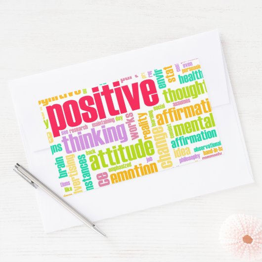 Sticker Rectangulaire Soyez Positif ! Restez Positifs ! (Enveloppe)