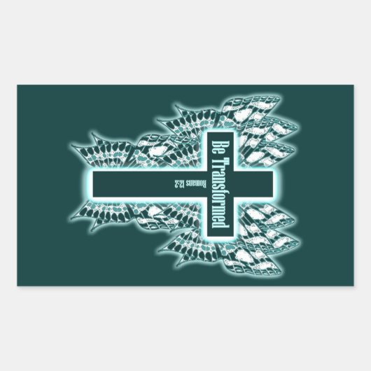 Sticker Rectangulaire Soyez Transformé - Romains 12:2 (Devant)