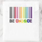 Sticker Rectangulaire Soyez Unique Code Barre Lgbt Pride (Sac)
