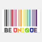 Sticker Rectangulaire Soyez Unique Code Barre Lgbt Pride (Devant)