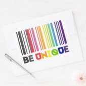 Sticker Rectangulaire Soyez Unique Code Barre Lgbt Pride (Enveloppe)