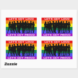 Sticker Rectangulaire Soyons forts, soyons fiers de la fierté LGBTQ