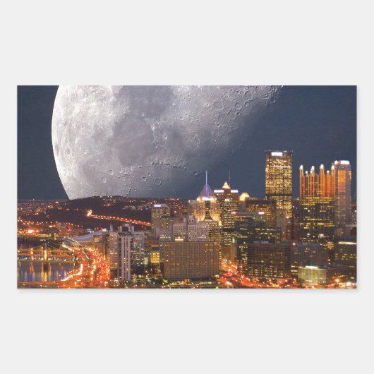 Sticker Rectangulaire Spacey Pittsburgh (Devant)