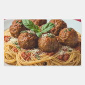 Sticker Rectangulaire Spaghetti & Meatballs (Devant)