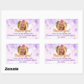 Sticker Rectangulaire Sparkly Purple Photo Girls Birthday Party (Feuille)