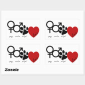 Sticker Rectangulaire Spay-Neuter-Adopt-Love (Feuille)