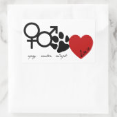 Sticker Rectangulaire Spay-Neuter-Adopt-Love (Sac)