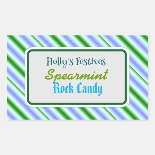 Sticker Rectangulaire Spearmint rock candy label (Devant)