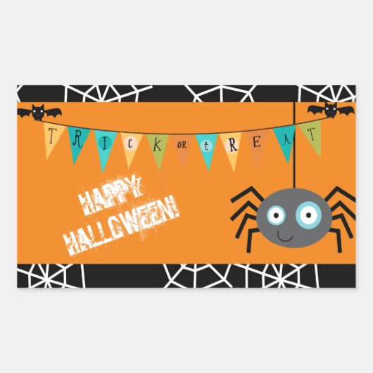 Sticker Rectangulaire Spider Halloween Enfants (Devant)