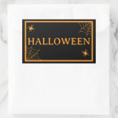 Sticker Rectangulaire Spider Web Black Orange Halloween Word (Sac)