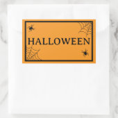 Sticker Rectangulaire Spider Web Black Orange Halloween Word (Sac)