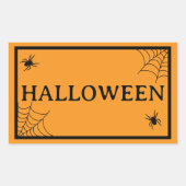 Sticker Rectangulaire Spider Web Black Orange Halloween Word (Devant)