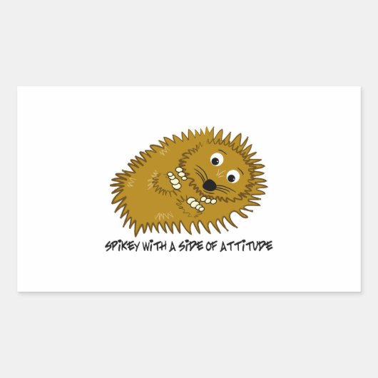 Sticker Rectangulaire Spikey Avec Un Côté Attitude (Devant)