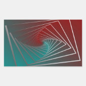 Sticker Rectangulaire spin bordeaux turquoise (Devant)