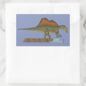 Sticker Rectangulaire Spinosaure de Dinosaure Crétacé (Sac)
