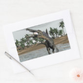 Sticker Rectangulaire Spinosaurus dinosaure mangeur poisson - rendu 3D (Enveloppe)