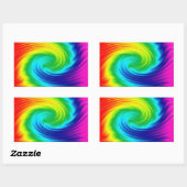 Sticker Rectangulaire spirale arc en ciel (Feuille)