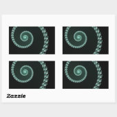 Sticker Rectangulaire Spirale fractale verte et grise (Feuille)