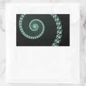 Sticker Rectangulaire Spirale fractale verte et grise (Sac)