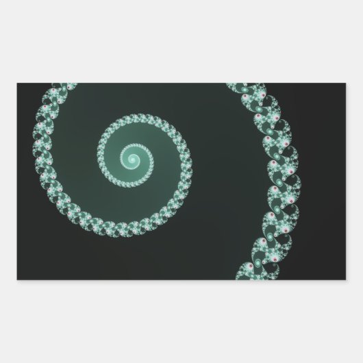 Sticker Rectangulaire Spirale fractale verte et grise (Devant)