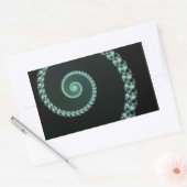 Sticker Rectangulaire Spirale fractale verte et grise (Enveloppe)