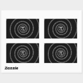 Sticker Rectangulaire Spirale pour Pi sur Décor noir (Feuille)