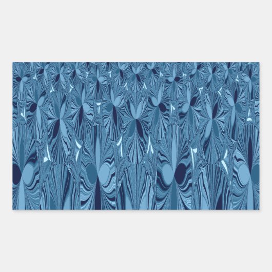 Sticker Rectangulaire Splendeur céleste : Design Rose bleu Iridescente (Devant)