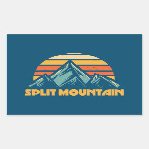 Sticker Rectangulaire Split Mountain California Retro Turquoise