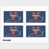 Sticker Rectangulaire Split V Virginia State Love (Feuille)
