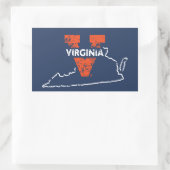 Sticker Rectangulaire Split V Virginia State Love (Sac)