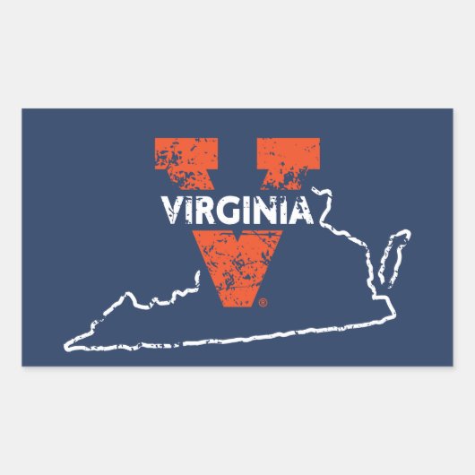 Sticker Rectangulaire Split V Virginia State Love (Devant)