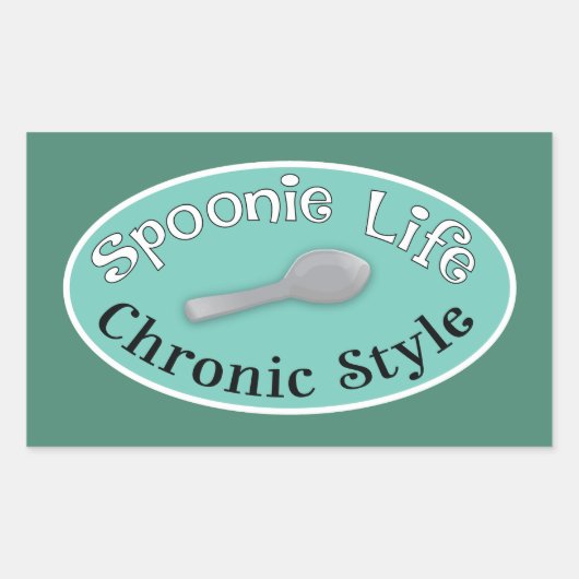 Sticker Rectangulaire Spoonie Style - Diner Green (Devant)