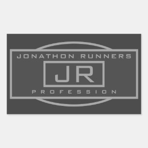 Sticker Rectangulaire Sport Géométrique Gris & Gris Foncé pour Hommes