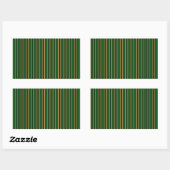 Sticker Rectangulaire Springbok vert et or bonbons rayures (Feuille)