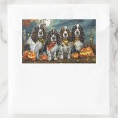 Sticker Rectangulaire Springer Spaniel Halloween Éffrayant (Sac)