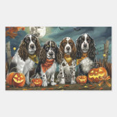 Sticker Rectangulaire Springer Spaniel Halloween Éffrayant (Devant)