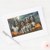 Sticker Rectangulaire Springer Spaniel Halloween Éffrayant (Enveloppe)