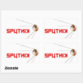 Sticker Rectangulaire SPUTNIK - espace/russie/union soviétique/technolog (Feuille)