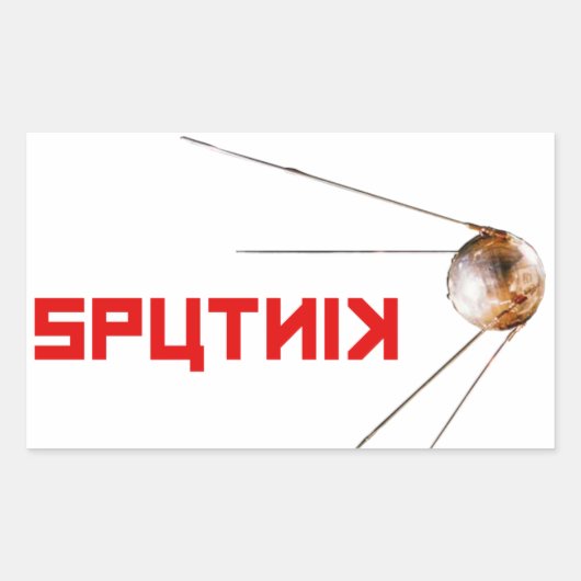 Sticker Rectangulaire SPUTNIK - espace/russie/union soviétique/technolog (Devant)