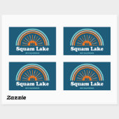 Sticker Rectangulaire Squam Lake New Hampshire Rainbow (Feuille)