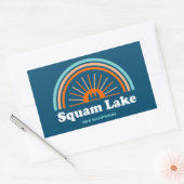 Sticker Rectangulaire Squam Lake New Hampshire Rainbow (Enveloppe)