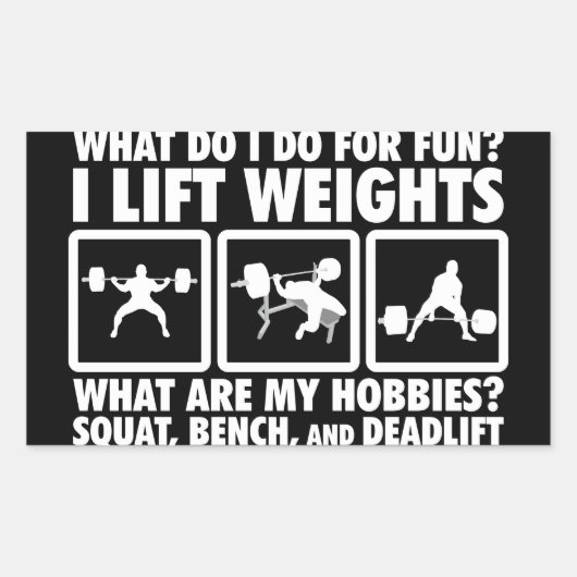 Sticker Rectangulaire Squat, Banc, Deadlift - Motivation (Devant)