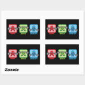 Sticker Rectangulaire Squat, Banch Press, Deadlifter - Kawaii Powerlifte (Feuille)