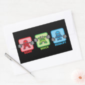 Sticker Rectangulaire Squat, Banch Press, Deadlifter - Kawaii Powerlifte (Enveloppe)