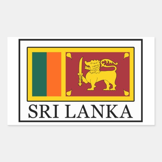 Sticker Rectangulaire Sri Lanka (Devant)