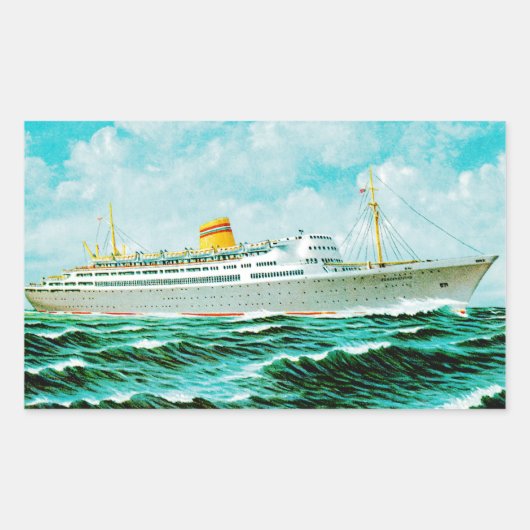 Sticker Rectangulaire ss Bergensfjord en mer (Devant)