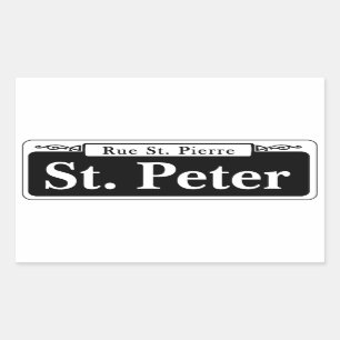 Sticker Rectangulaire St de St Peter, plaque de rue de la