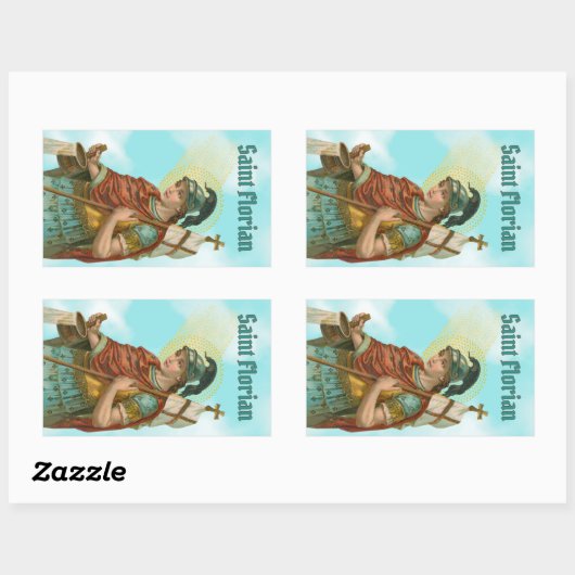 Sticker Rectangulaire St. Florian avec seau (Ciel clair; M 019) (Feuille)